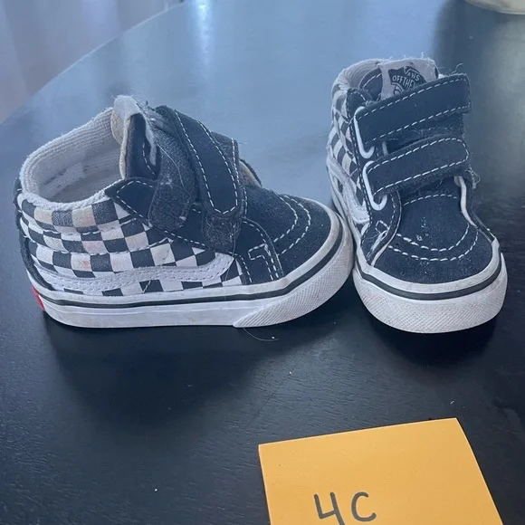 Vans Shoes 4c Vans Mid Rise Checker Navy Poshmark
